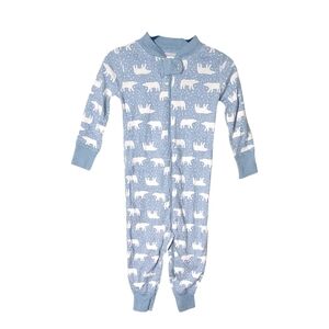 Hanna Andersson Holiday Family Print Sleeper Blue With Polar Bears Size 12-18m